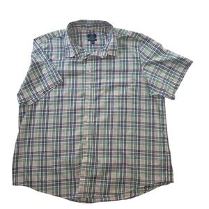 George Classic Fit Plaid Short Sleeve Button Up Shirt 3XL 54-56 Casual Summer